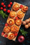 130a 5 Pizzabrötchen mit Salami
